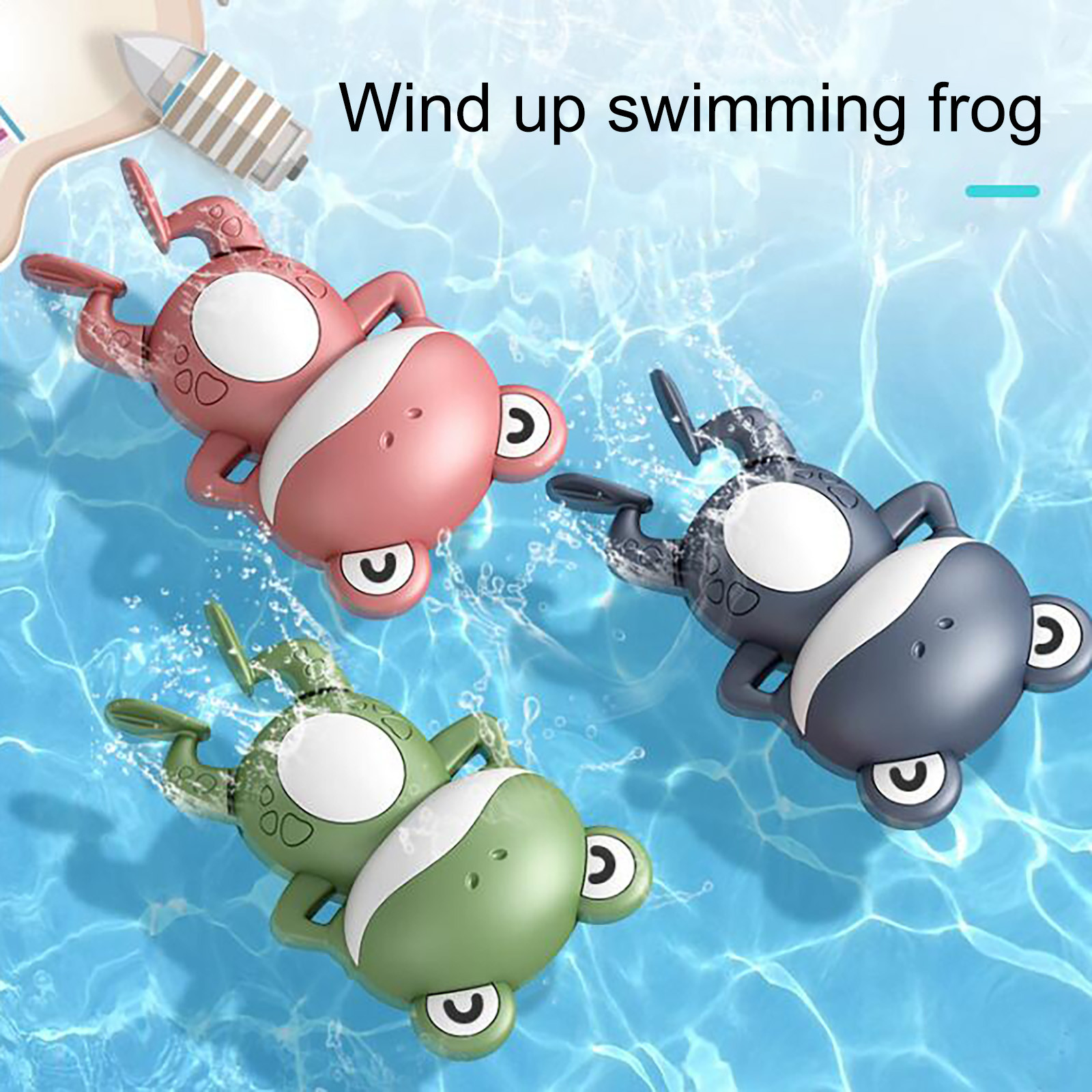 아기 목욕 장난감 어린이위한 새로운 아기 목욕 수영 목욕 장난감 귀여운 개구리 시계 목욕 장난감 바람 장난감